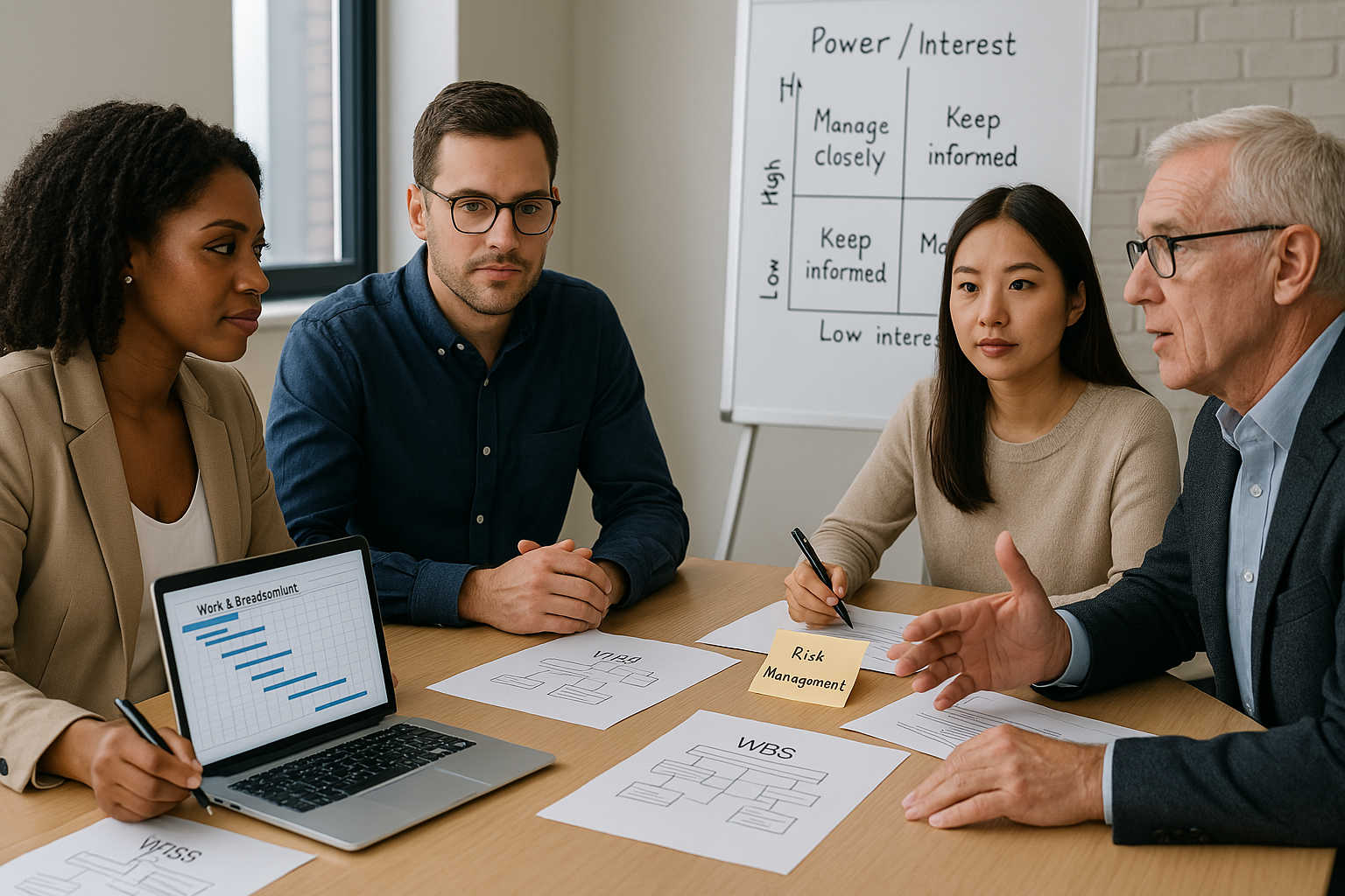 Project team members collaborating during the execution phase